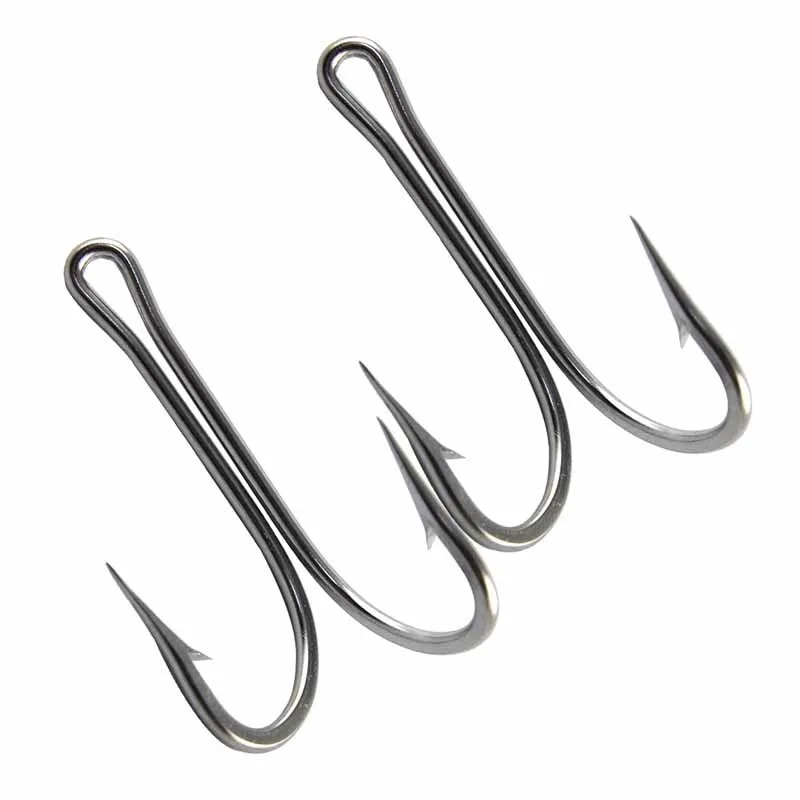 50pcs Double Fishing Hook Saltwater Frog Toad High Carbon Steel Double Hooks 