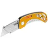 Safety lock-back stainless steel ergonomic handle folding utility knife