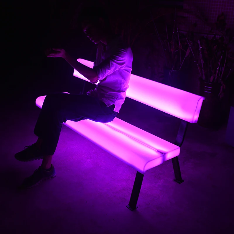 Hot Led Furniture Led Garden Bench Multicolor Light Up Outdoor Garden