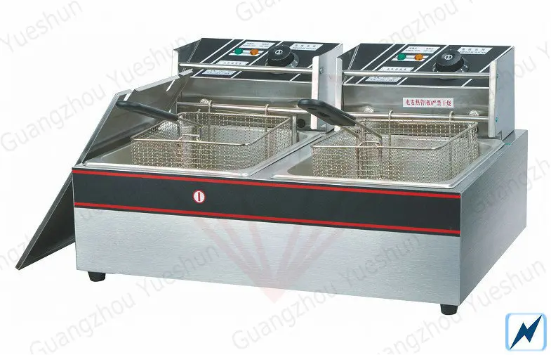 Hot sale, Professional manufacturing commercial desktop electric 2-tank fryer