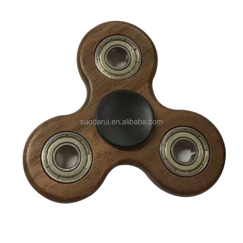 2017 Trending Products Si3N4 608 ceramic bearing fidget spinner wood or Bamboo Tri-Spinner Desk Focus Toy