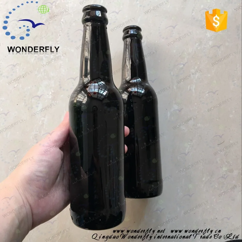 最好的质量 330 毫升黑色啤酒玻璃瓶与标志