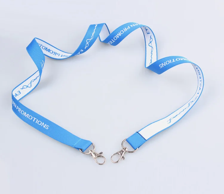 2.0*90cm Factory Sale Customized Double Hook Lanyard With Metal Clip ...