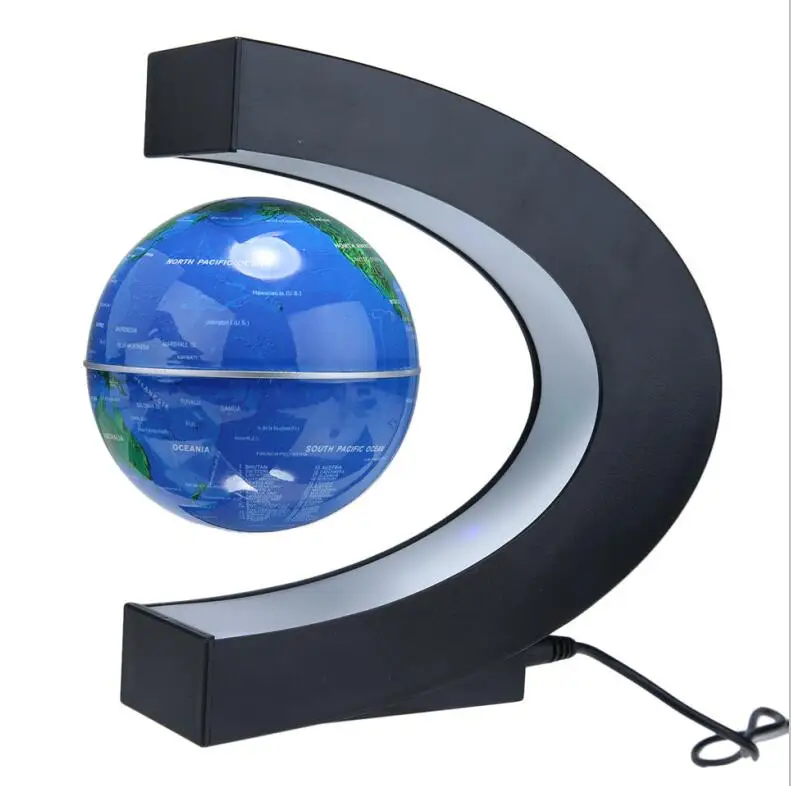 C Shape Floating 3D World Globe Anti-Gravity Fying Globe Magnetic Rotating Globe