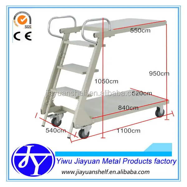 De Metal Almacén Escalera Carro - Buy Carro De Escalera De Almacén De