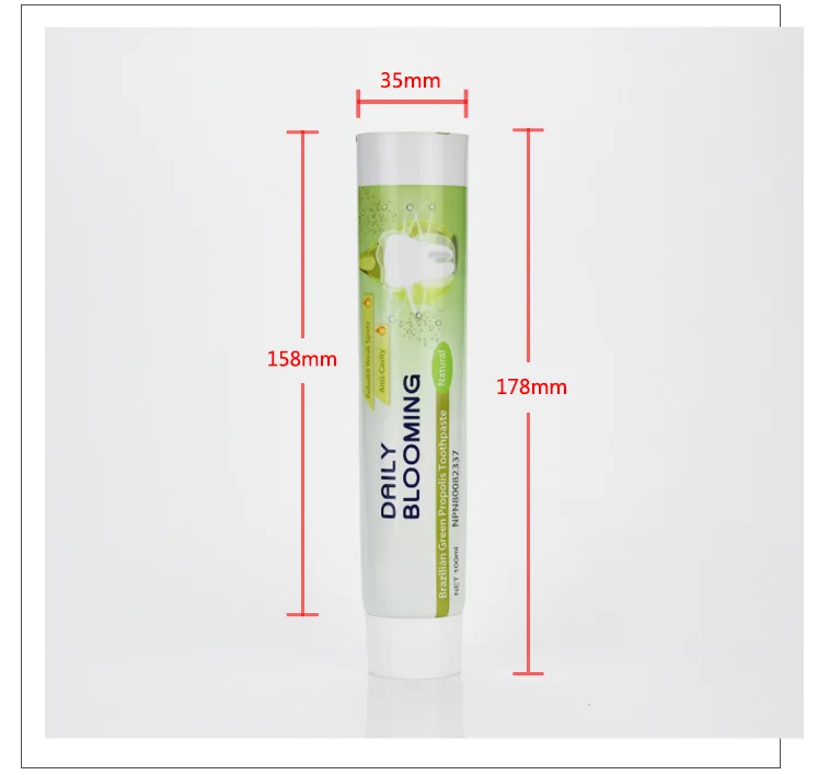 100g  plastic toothpaste laminated tubes packaging
