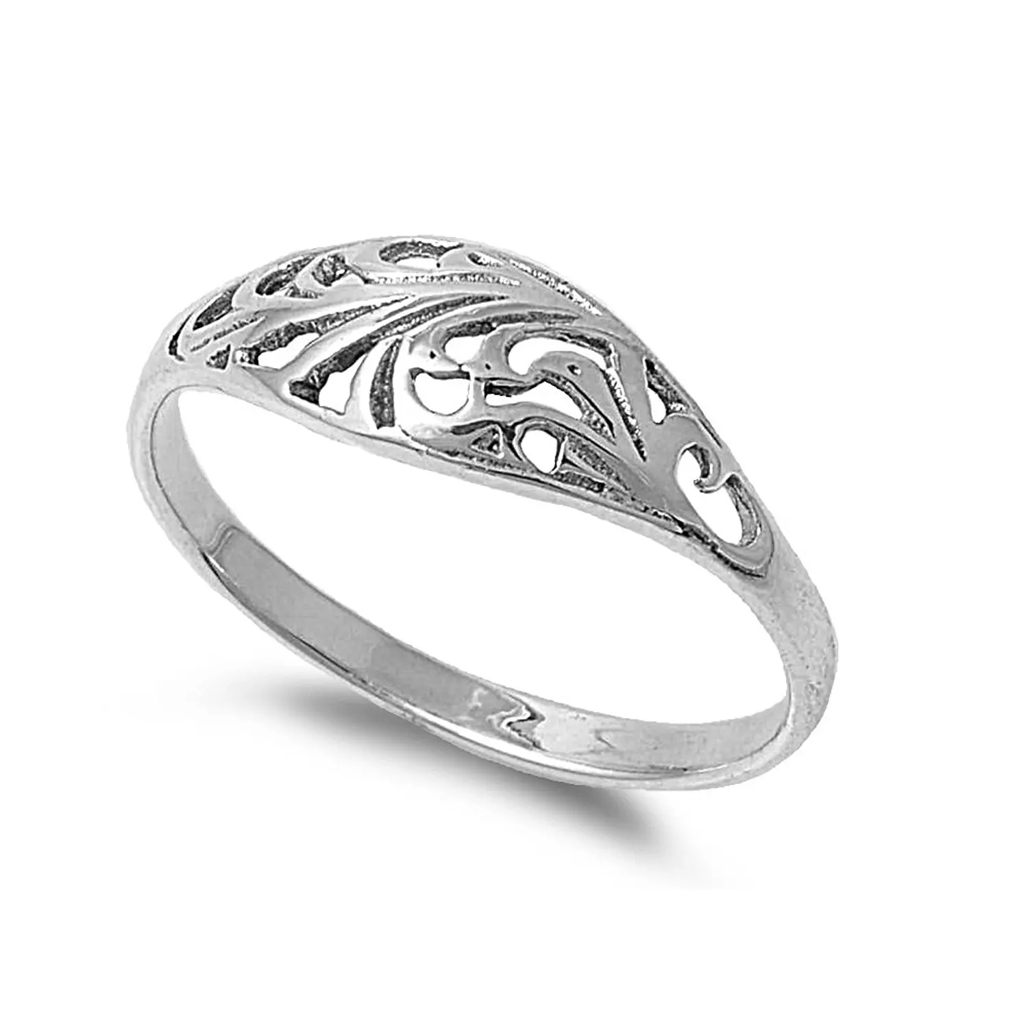 CloseoutWarehouse Filigree Designer Petite Rings Sterling Silver 925