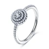 LZESHINE 100% Authentic Antique 925 Sterling Silver Rings With AAA Zirconia Rings For Women PSRI0006