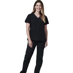 Woman Short Sleeves V-neck Doctor Nurse Medical Scurbs Suit Medical Uniforms For Hospital Tunic Beauty Clinic Worker Woman Short Sleeves V-neck Doctor Nurse Medical Scurbs Suit Medical Uniforms For Hospital Tunic Beauty Clinic Worker