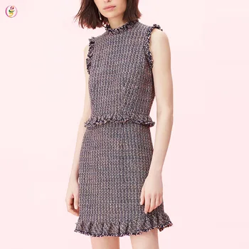 tweed flare dress