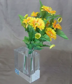 China Supplier Custom Clear Acrylic Vases Clear Acrylic Square