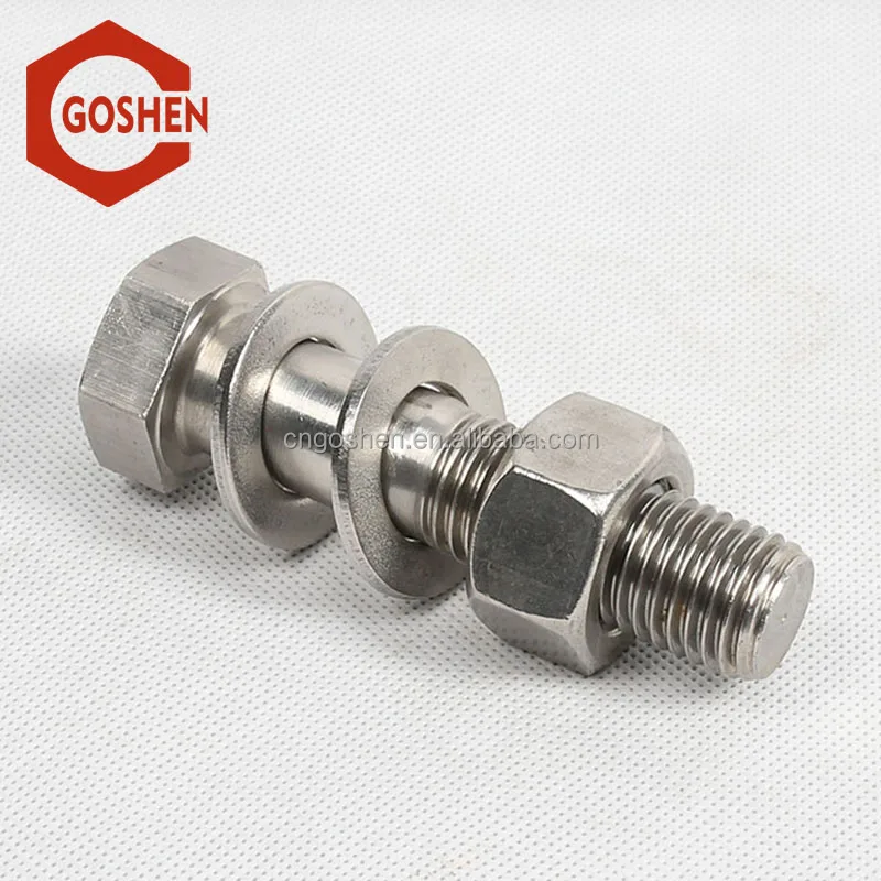 
Din933 Stainless steel hex bolts with nuts and washers 