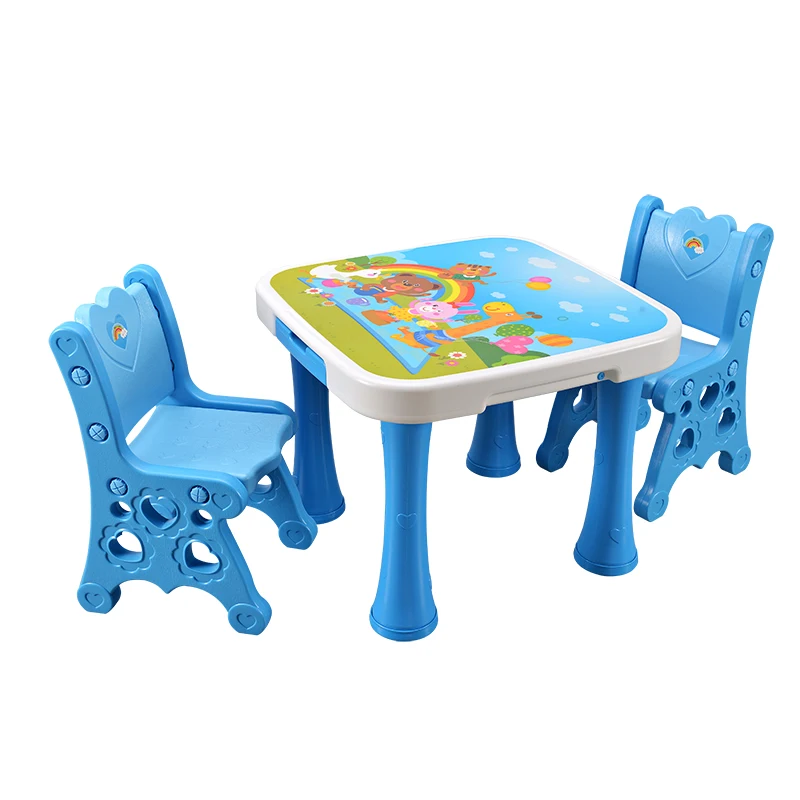 New Design Cheap Plastic Blue Baby Table Bedroom Furniture Cute