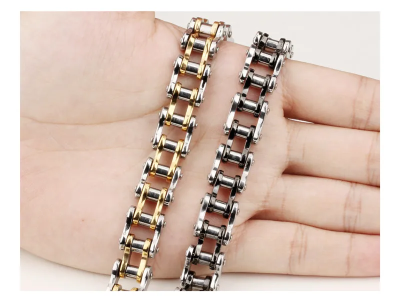 316L Stainless Steel Motorcycle Chain Link  Bicycle Sports Bracelet 