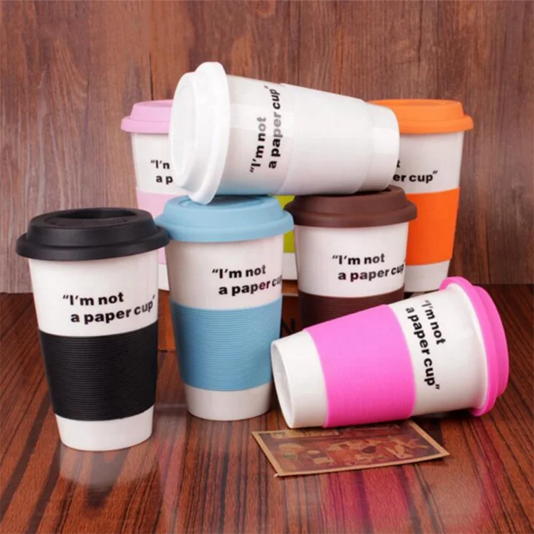 Customized thermal double wall wine mug with silicone lid and sleeve promotional insulated travel beer mug