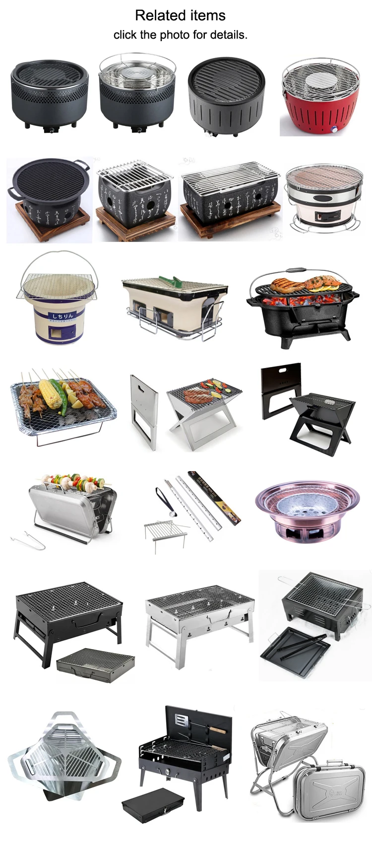 Chinese Style Hibachi Small Yakitori Grill Tabletop Round Charcoal Bbq