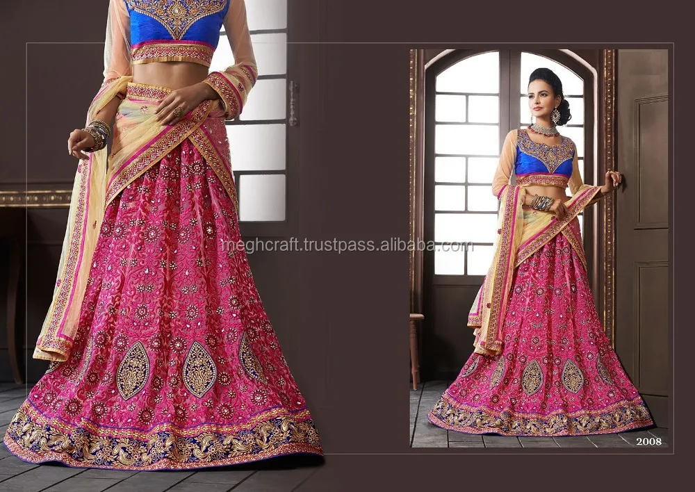 Hot Pink And Blue Combination Lehenga Stani Bridal 2017 Hot Pink And Blue Combination Lehenga Stani Bridal 2017 Indian Designer