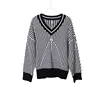 Diversified latest designs ladies multi color striped dress sweater