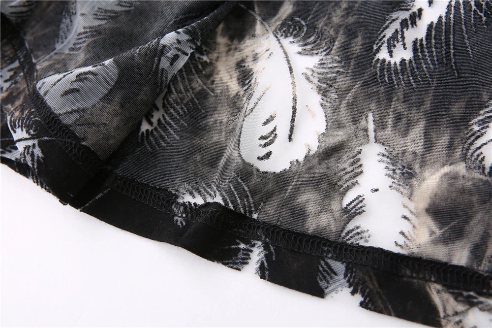 flocked embellished tunic dress