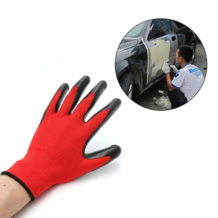 Polyester Liner Hand Protection Safety Black Nitrile Gloves Malaysia