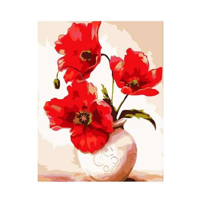Amazon Hot Selling Abstract Red Flower Decorative Hanging Painting By