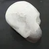 Natural hand carved agate geode quartz crystal skull for decoration