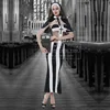 Factory Wholesale Hot Women Sexy Nun Costume For Carnival Halloween Party Black Lace Transparent Fancy Dress