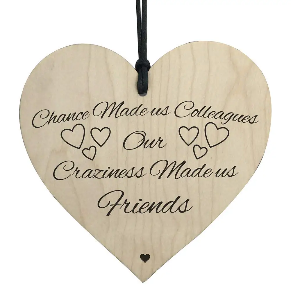 Aoruisier 1Pcs Wooden Heart-shaped Pendant Home Crafts Christmas Tree Small Hanging Decor 10x10CM(Style 5)
