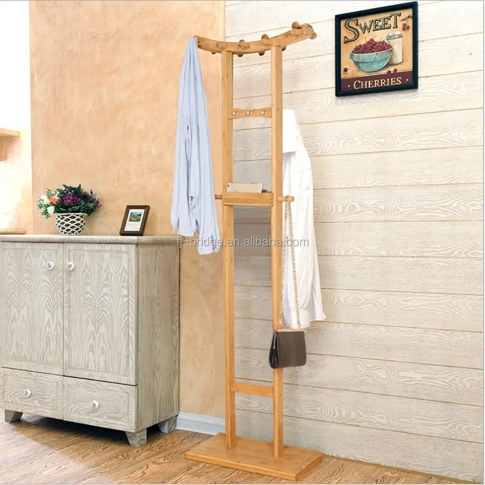 wooden hall coat stand