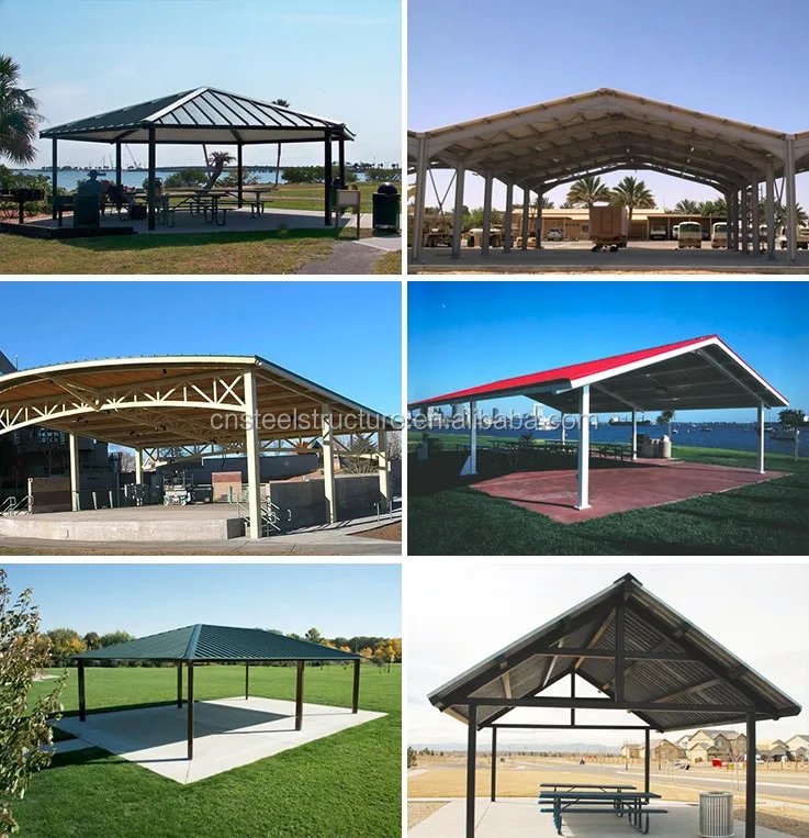 Low cost prefabricated steel roof shelter structures for car parking