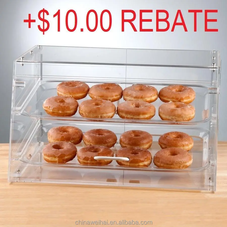 Clear Acrylic 2 Tray Donut Display Case Buy Donut Display Case