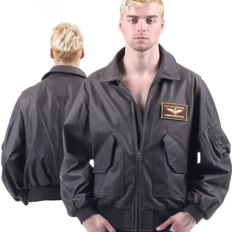 45 p af 飞行夹克美国陆军军用飞行员轰炸机 usaf 环保皮革嘻哈摩托车