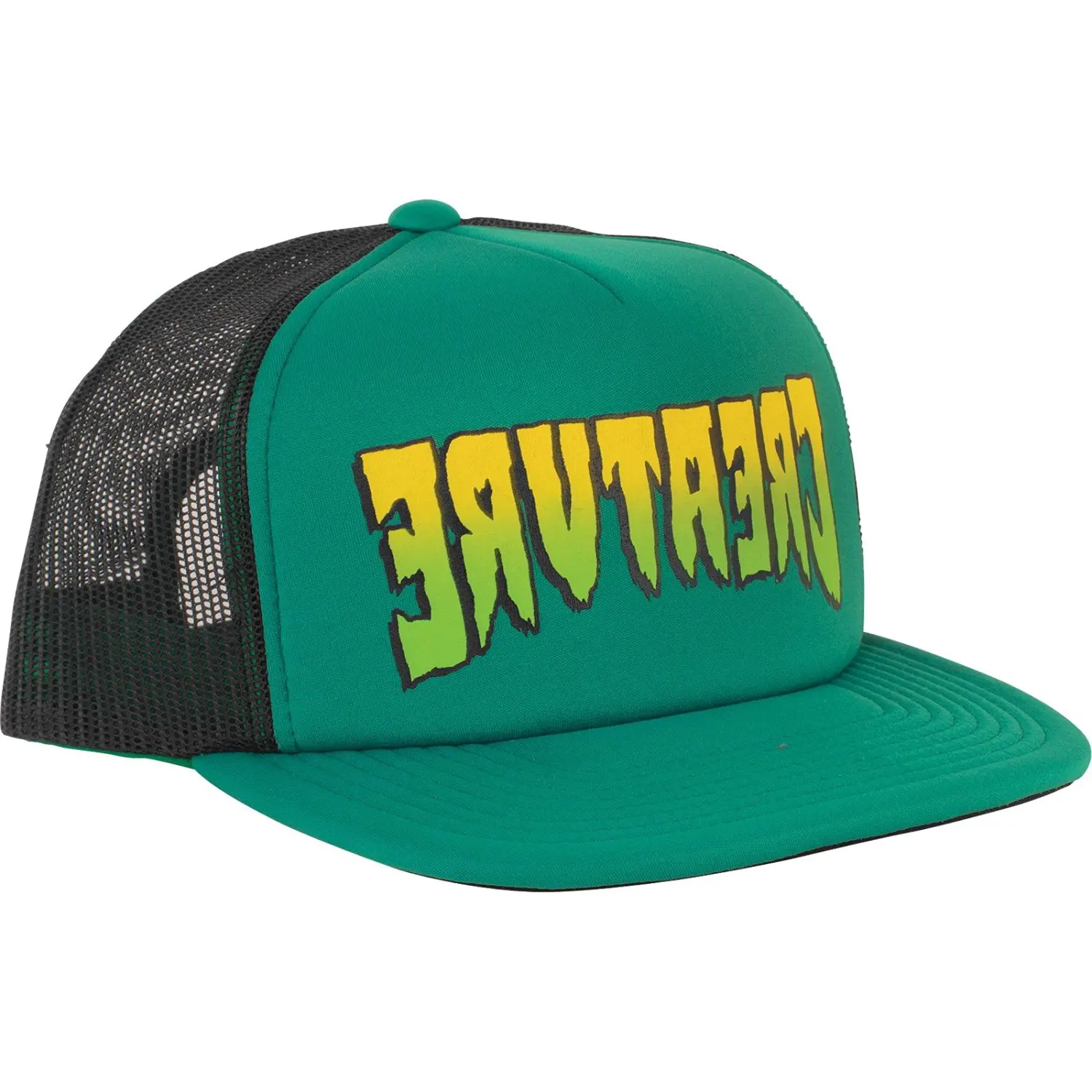 Creature Skateboards Ass Bacwards Black / Green Mesh Trucker Hat - Adjustable