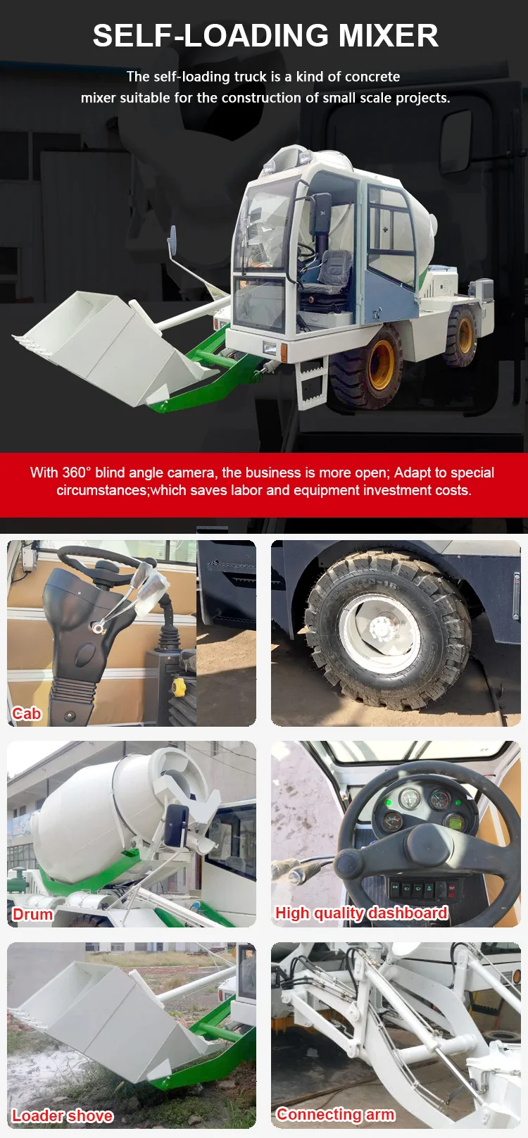 2 Self-loading concrete mixer truck