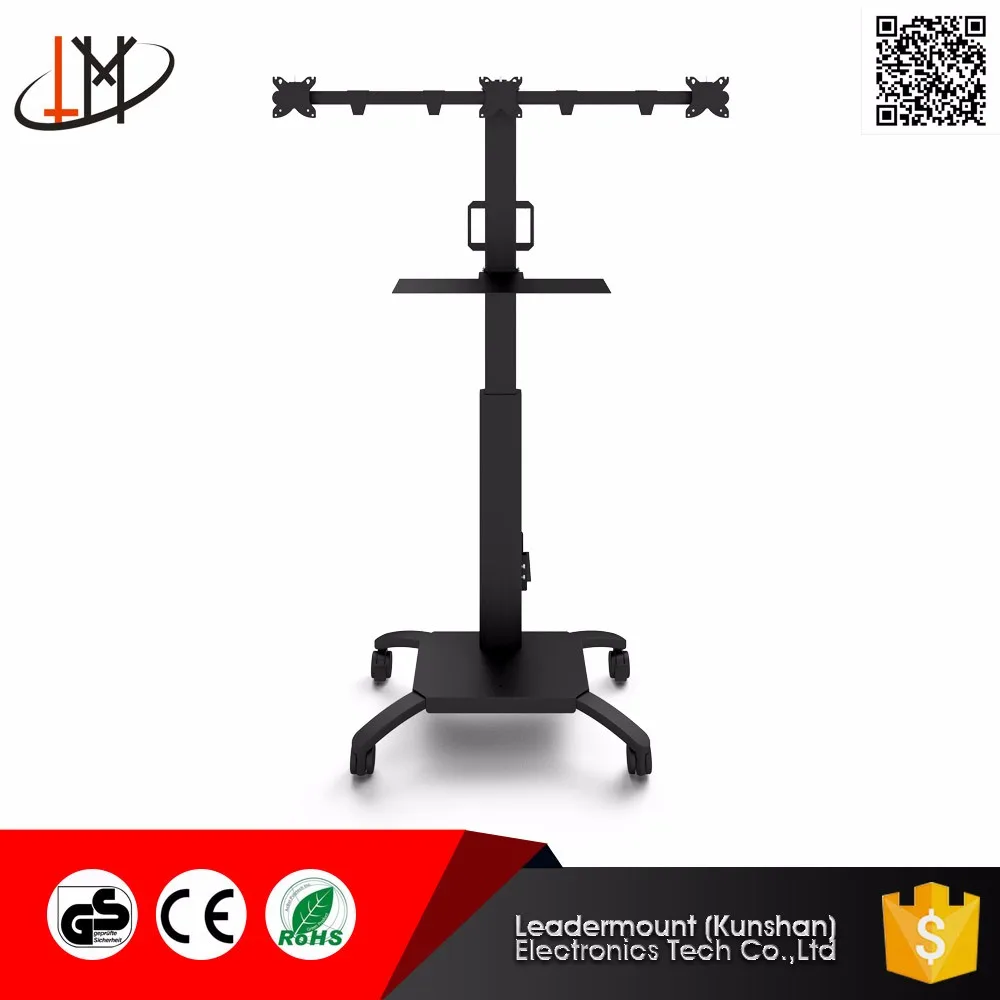 Triple Monitor Stand,Vesa Folding Lcd Monitor Floor Stand With Casters Buy Triple Monitor