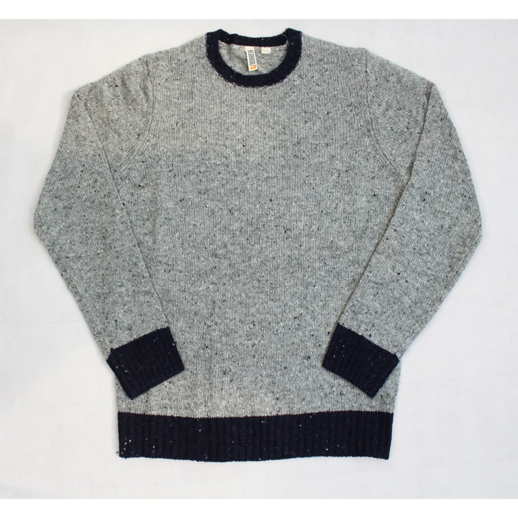 Fashion Crewneck Long Sleeve Two Tone Wool Sweaters - Buy Wool Sweaters ...