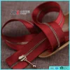 3# Metal zipper with satin red tape