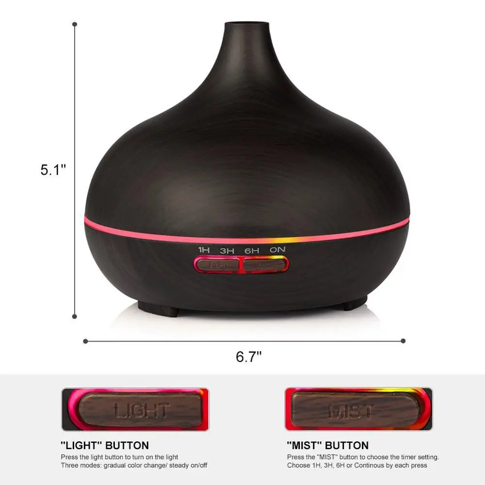 Best Selling On Amazon 300ml Dark Wood Diffuser Ultrasonic Aroma