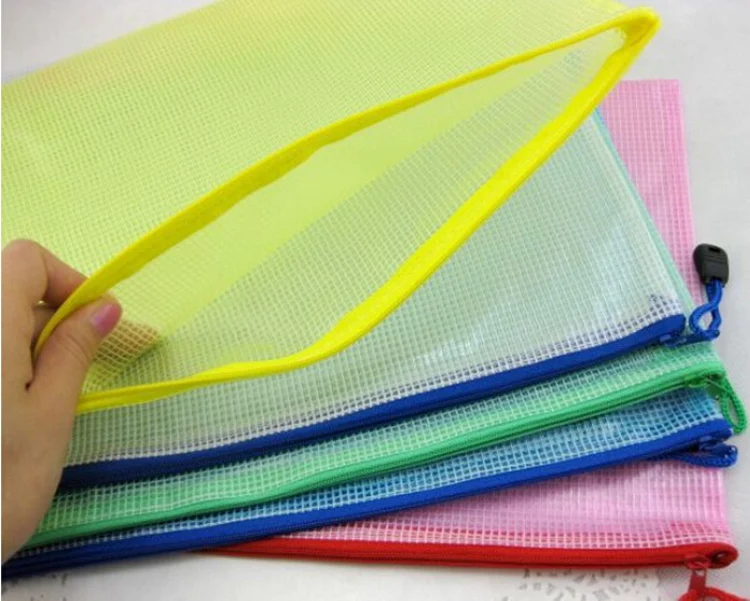 A3,A4,A5,B4,B5,B6,B8 File Folder Clear Mesh Bag Printed Logo Document ...