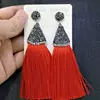 Long Tassel Earrings Womens Silk Thread Dangle Drop Earrings