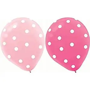 36ct Assorted Pink Light Pink Clear Polka Dots Balloons