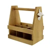 Natural wood Wine carrier for six bottles with customized logo