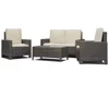 New 4pcs Outdoor Wicker Patio Sofa Couch with Cushion Garden PE Rattan Sofa Set