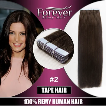 Forever 100 Indian Remy Human Hair Hand Tied Seamless Pu Skin Weft
