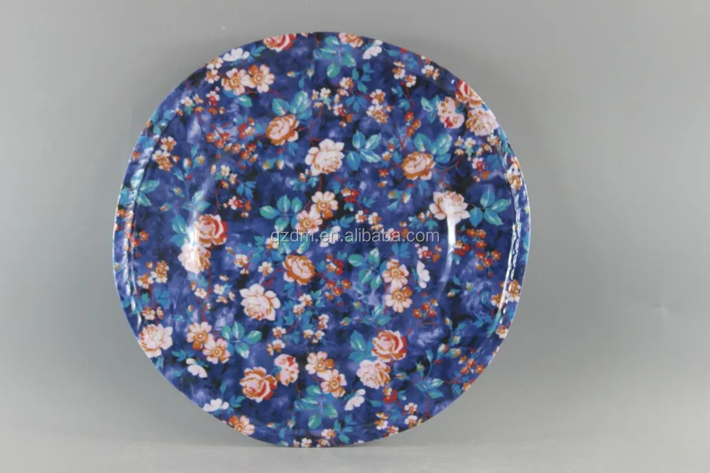 New Design Melamine Dinner Plate With Flower Print