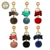 JHYM199 RDT Women Fashion Simple New European and American Artificial Pearl Stud and Charm Fur Pom Poms Ball Pendant Earrings