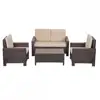 4 PCS Outdoor Patio Sofa Couch Furniture PE Rattan Wicker Sofa Set