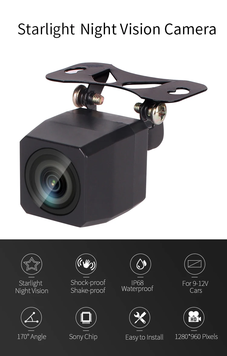 360 Camera 1280x960 Starlight Night Vision Camera Car Rearview Camera
