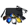 Multi color Magnetic Clip-On Sunglasses Optical Glasses for outdoor with 5 different lenses