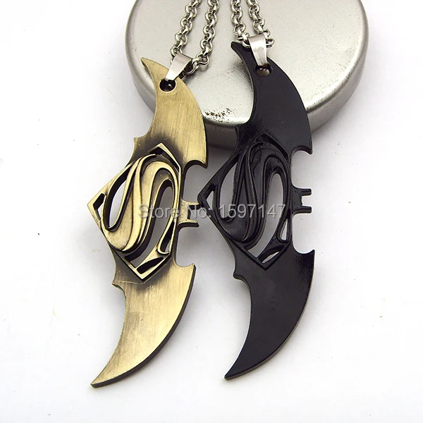 DC Superhero Marvel fashion Jewelry Collection Superman Batman Metal Pendant Necklace 3 Colors